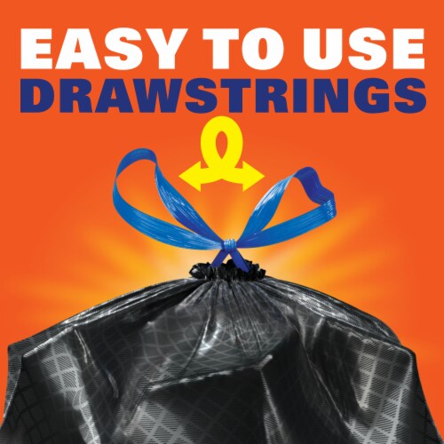 Hefty® Ultra Strong™ Multipurpose White Pine Breeze 30 Gallon Drawstring Trash Bags Perspective: top