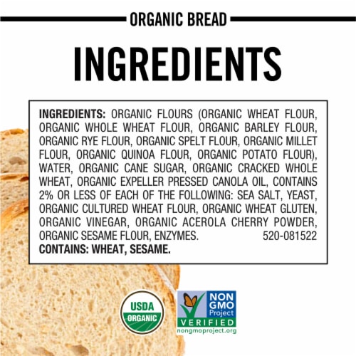 Dave's Killer Bread White Bread Done Right Artisan-Style Organic White Bread Perspective: top