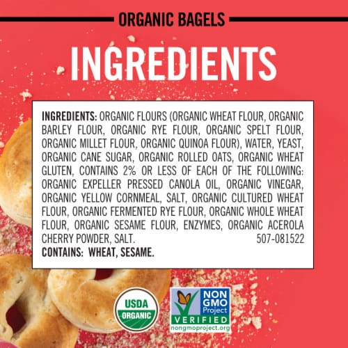 Dave's Killer Bread® Plain Awesome® Bagels Organic Bagels Perspective: top