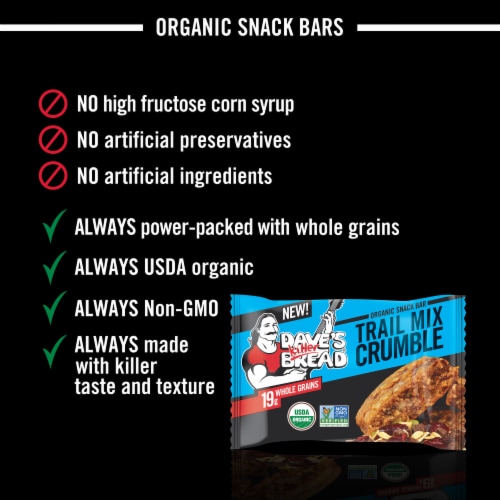 Dave's Killer Bread Trail Mix Crumble Organic Snack Bars Perspective: top