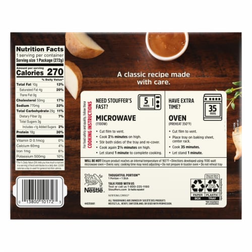 Stouffer's® Roast Turkey Frozen Meal Perspective: top