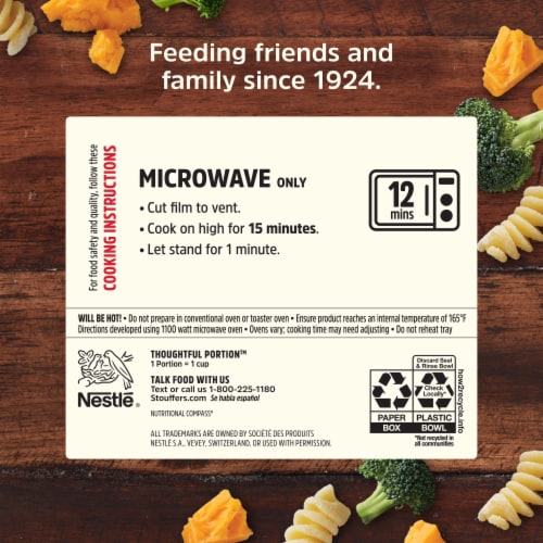 Stouffer’s Broccoli Cheddar Pasta Bake Frozen Pasta Sides Side Dishes Perspective: top
