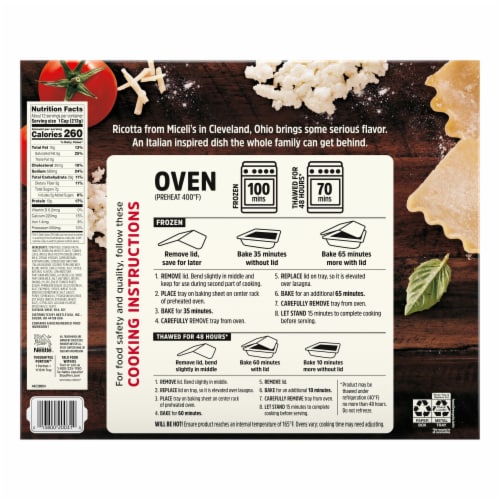 Stouffer's® Family Size Lasagna Italiano Frozen Meal Perspective: top