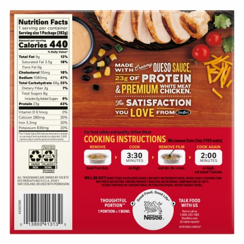 Stouffer's Bowl-Fulls Queso Chicken Burrito Bowl Perspective: top