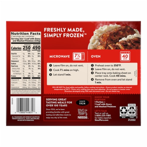 Stouffer's Classic Meatloaf Frozen Meal Perspective: top