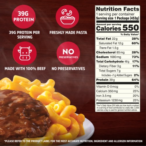 Stouffer's Large Size Salisbury Steak Frozen Meal Perspective: top