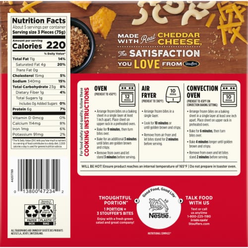 Stouffer's Mac & Cheese Bites Frozen Appetizer Perspective: top