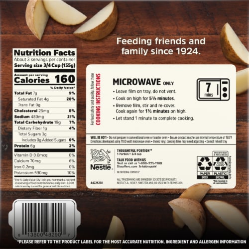 Stouffer’s Homestyle Mashed Potatoes Family Size Side Dish Potato Side Dishes Perspective: top