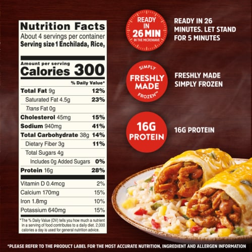 Stouffer's® Family Size Chicken Enchiladas Frozen Meal Perspective: top