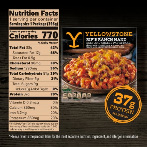 Yellowstone Rip’s Ranch Hand Beef and Cheese Pasta Bake (Frozen) Perspective: top