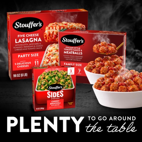 Stouffer’s Italian Style Tomato Sauce & Meatballs Family Size Frozen Meatballs Perspective: top