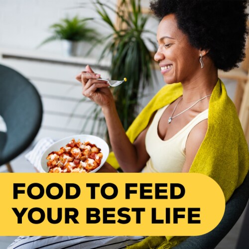 Life Cuisine Frozen Meal Meat Lovers Cauliflower Pizza Bowl Carb Conscious Frozen Dinner Perspective: top