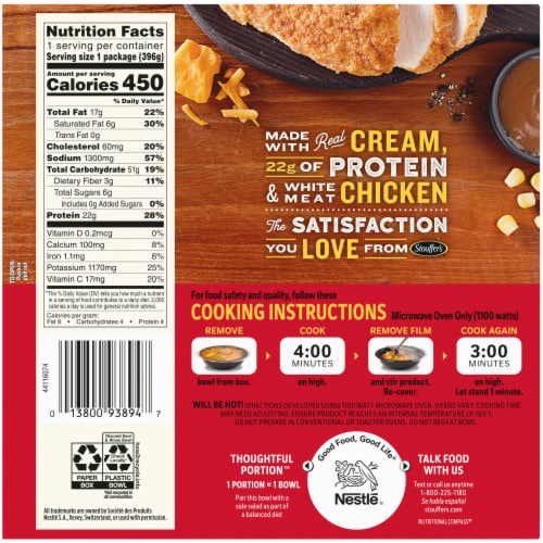 Stouffer's Bowl-Fulls Fried Chicken & Mashed Potatoes Frozen Meal Perspective: top