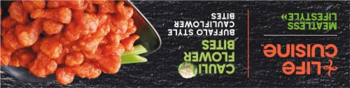 Life Cuisine Buffalo Style Cauliflower Bites Frozen Appetizer Frozen Meal Perspective: top