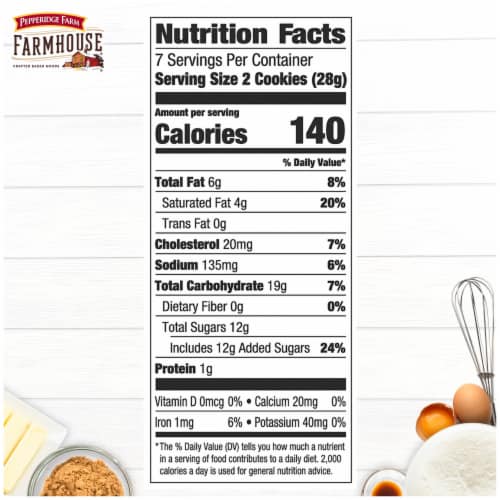 Pepperidge Farm Farmhouse® Thin and Crispy Dark Chocolate Chip Cookies Perspective: top