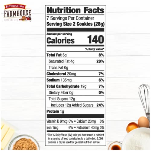 Pepperidge Farm Farmhouse® Thin and Crispy Milk Chocolate Chip Cookies Perspective: top