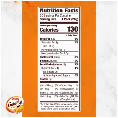 Goldfish® Cheddar Cheese Crackers On-the-Go Snack Packs Perspective: top