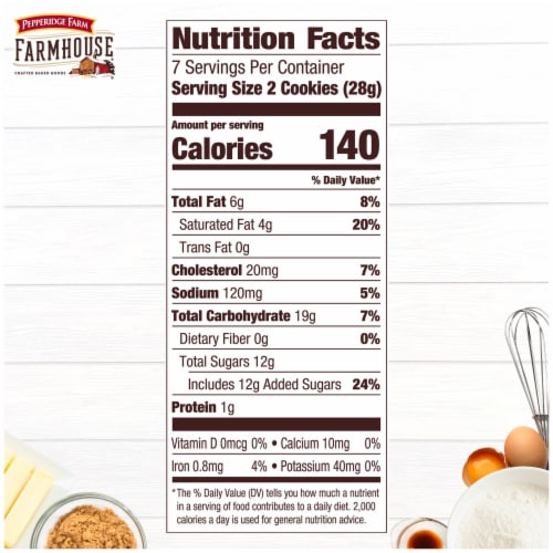 Pepperidge Farm Farmhouse Thin & Crispy Toffee Milk Chocolate Cookies Perspective: top