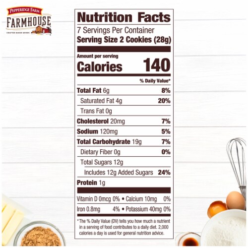 Pepperidge Farm Farmhouse® Thin & Crispy Toffee Milk Chocolate Cookies Perspective: top