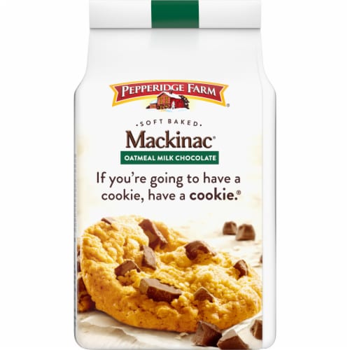 Pepperidge Farm Mackinac Soft Baked Oatmeal Milk Chocolate Cookies Perspective: top