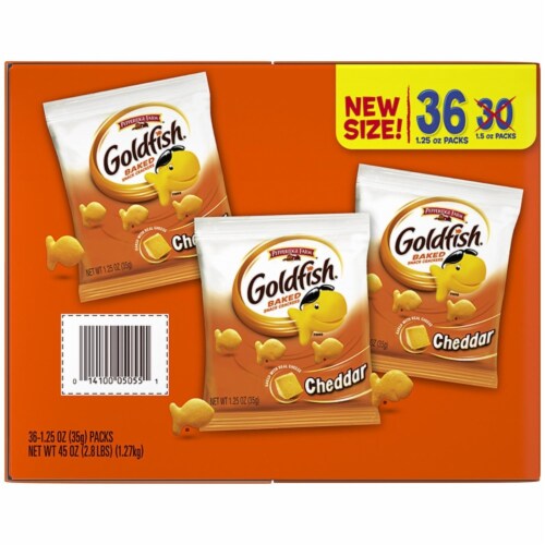 Pepperidge Farm Goldfish Cheddar Crackers, 1.25 Ounce (36 Count) Perspective: top