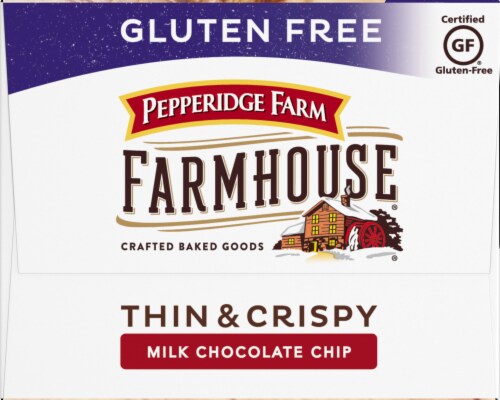 Pepperidge Farm Farmhouse Gluten Free Thin & Crispy Milk Chocolate Chip Crispy Cookies Perspective: top
