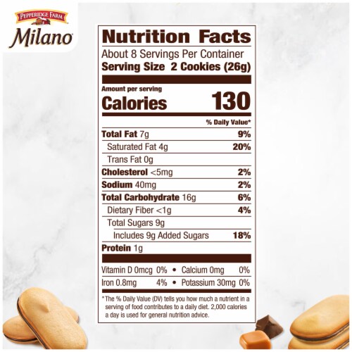 Pepperidge Farm Milano Caramel Macchiato Cookies Perspective: top