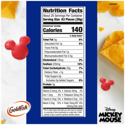 Goldfish Disney Mickey Mouse Cheddar Crackers Snack Crackers Perspective: top