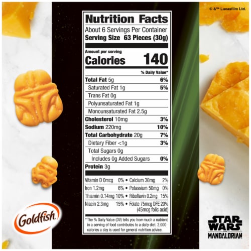 Goldfish® Limited Edition Star Wars The Mandalorian Cheddar Baked Snack Crackers Perspective: top