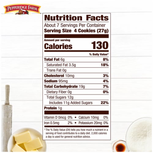 Pepperidge Farm Bordeaux Caramelized Crisp Cookies Perspective: top
