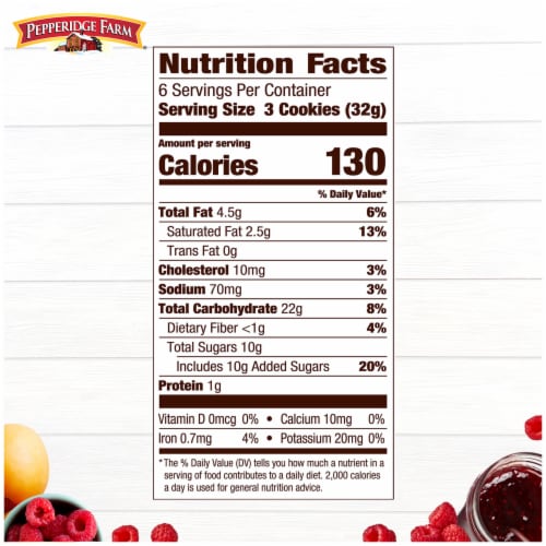 Pepperidge Farm Verona Apricot Raspberry Thumbprint Cookies Perspective: top