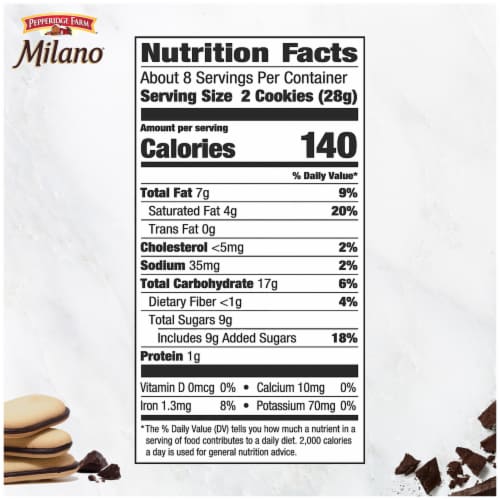 Pepperidge Farm® Milano® Double Dark Chocolate Cookies Perspective: top