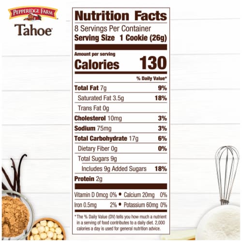 Pepperidge Farm Tahoe Crispy White Chocolate Macadamia Nut Cookies Perspective: top