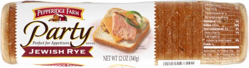 Pepperidge Farm Party Bread Jewish Rye Bread Perspective: top