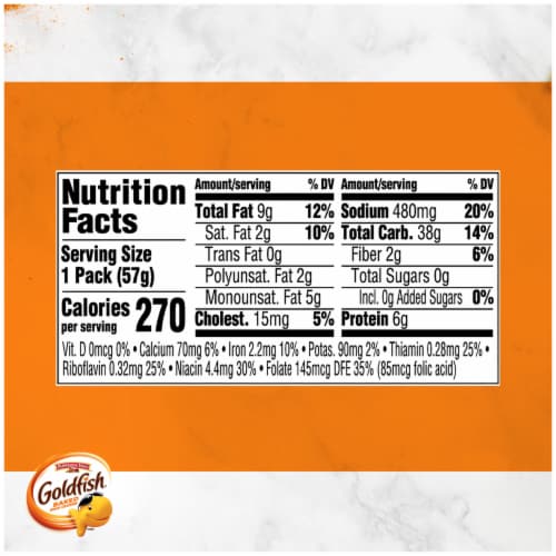 Goldfish Cheddar Cheese Crackers, 2 oz Carton Perspective: top