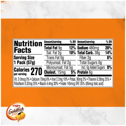 Goldfish Cheddar Cheese Crackers, 2 oz Carton Perspective: top