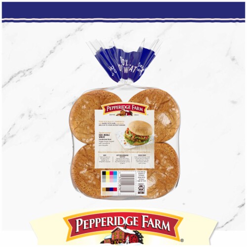 Pepperidge Farm 100% Whole Wheat Hamburger Buns Perspective: top