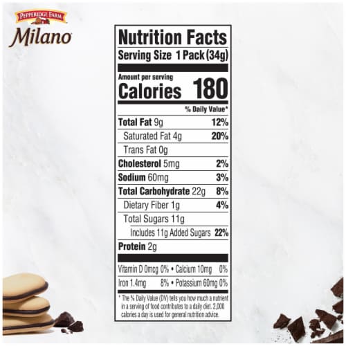 Pepperidge Farm® Milano® Dark Chocolate Cookies Perspective: top