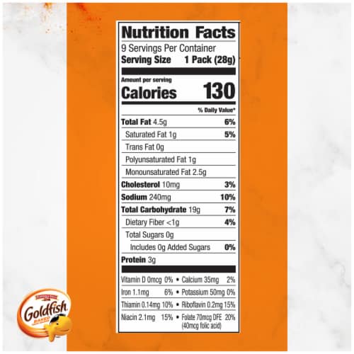 Goldfish® Cheddar Cheese Crackers On-the-Go Snack Packs Perspective: top