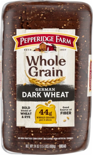 Pepperidge Farm Whole Grain German Dark Wheat Bread Perspective: top