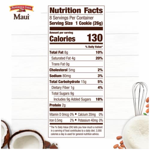Pepperidge Farm® Maui® Crispy Milk Chocolate Coconut Almond Cookies Perspective: top
