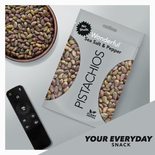 Wonderful Pistachios, No Shells Sea Salt & Pepper Nuts, 5.5 Ounce Bag Perspective: top