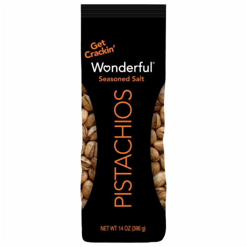 Wonderful Pistachios, In Shell Seasoned Salt Flavored Nuts, 14 Ounce Bag Perspective: top
