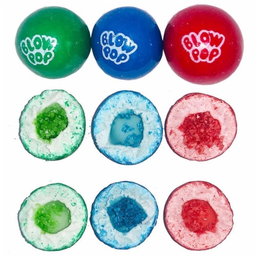 Charms Blow Pop Gumballs Candy, Inside Outs, 7 Ounce Bag Perspective: top