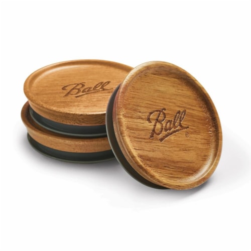 Ball® Regular Mouth Wooden Jar Lids Perspective: top