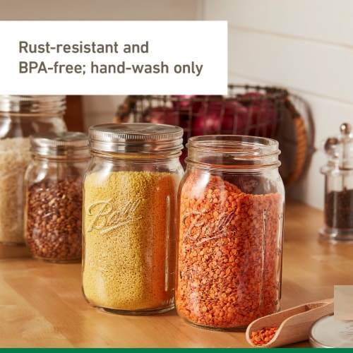 Ball® Wide Mouth Stainless Steel Lids Perspective: top