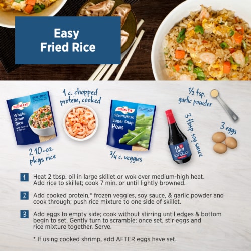Birds Eye Steamfresh Whole Grain Rice With Broccoli And Carrots Frozen Rice Side Dish Perspective: top