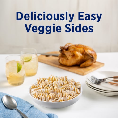 Birds Eye Veggie Pasta Rotini Alfredo Frozen Side Perspective: top