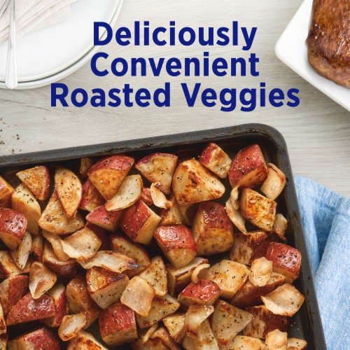 Birds Eye Oven Roasters Red Potato Wedges And Onions Frozen Vegetables Perspective: top