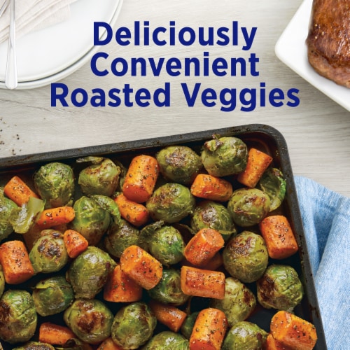 Birds Eye Oven Roasters Seasoned Brussels Sprouts And Carrots Frozen Vegetables Perspective: top